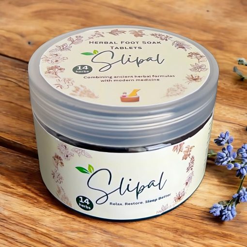 Slipal Herbal Foot Soak Tablets – 14 Precious Herbs for Foot Pain Relief & Relaxation (12 Tablets Per Jar)