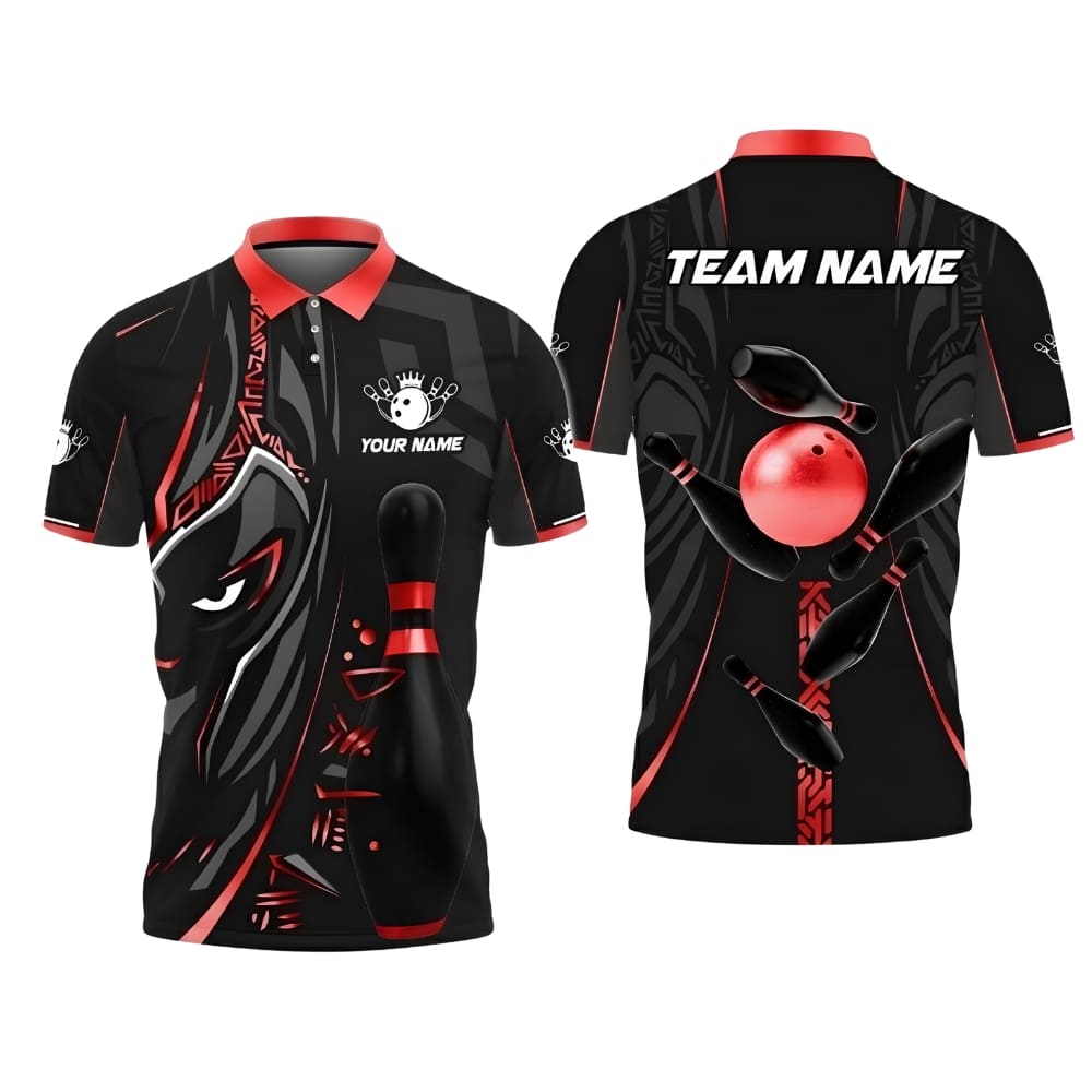 Custom Bowling Polo Shirt – Personalized Name & Team – Premium Performance Bowling Jersey