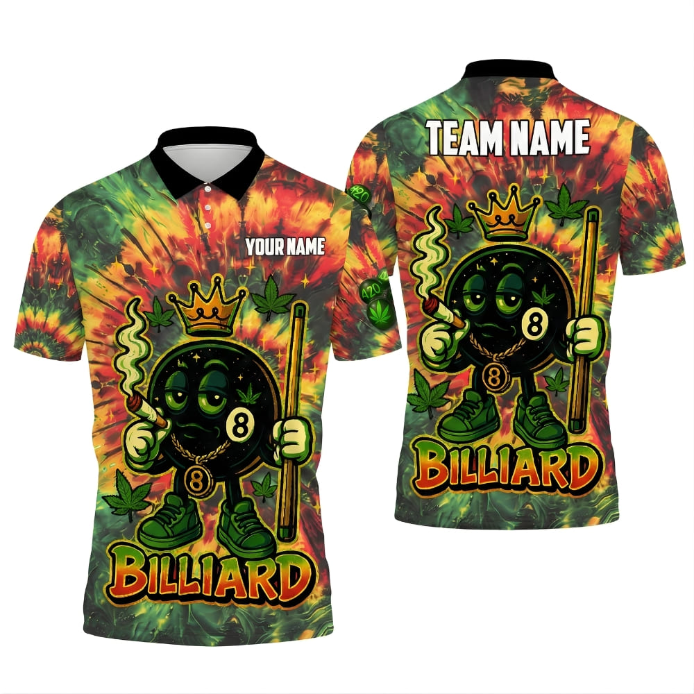 Billiard 420 King 8 Ball Custom Polo Shirt – Personalized Name & Team Name
