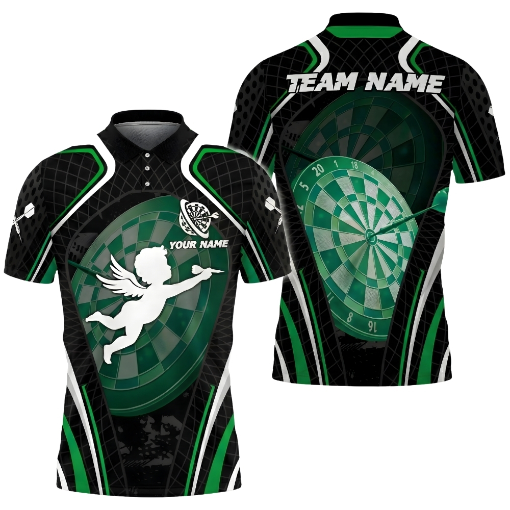 cupid-darts-polo-shirt-green-angel-dartboard