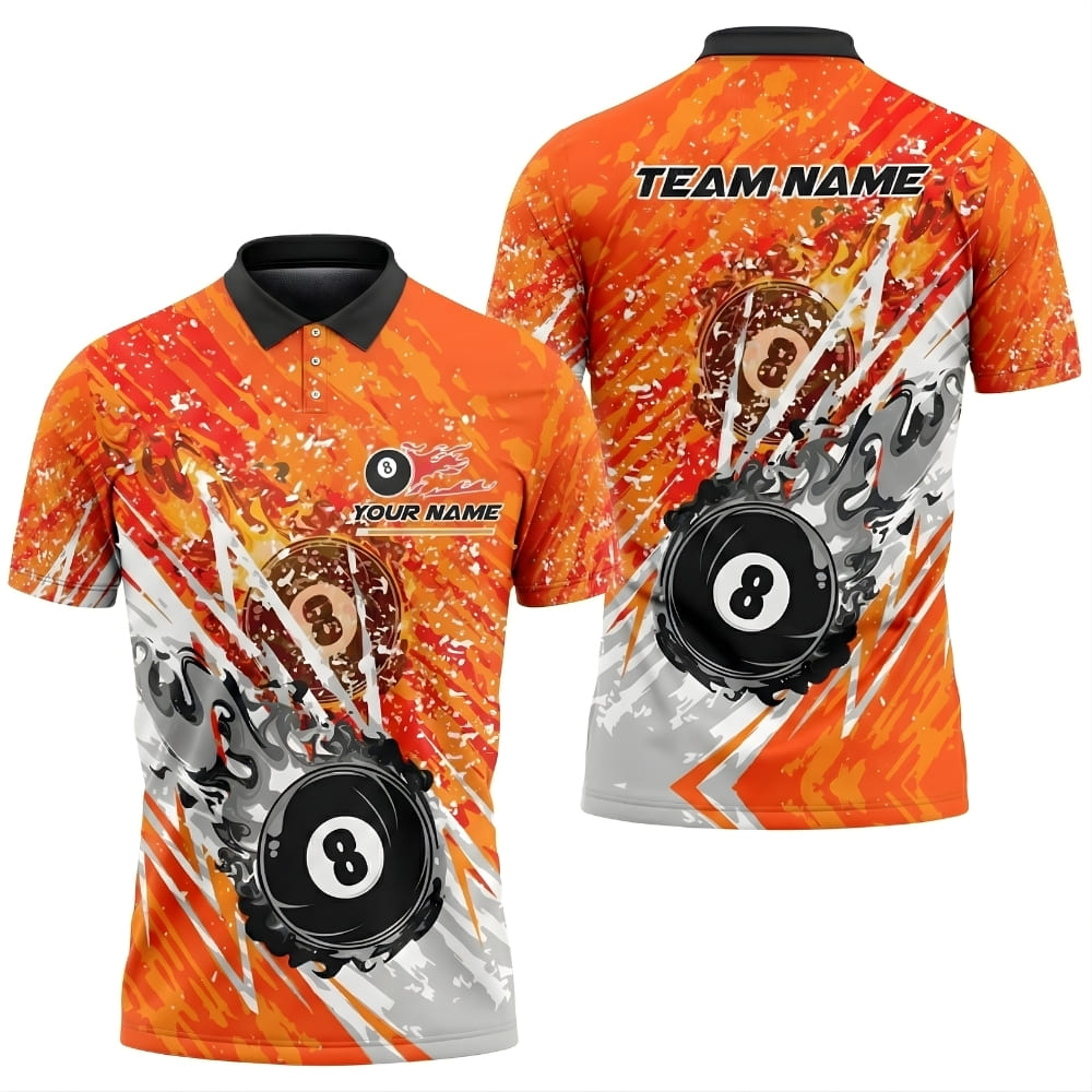 Personalized 8 Ball Pool Shirt – Custom Billiard Team Jersey with Name