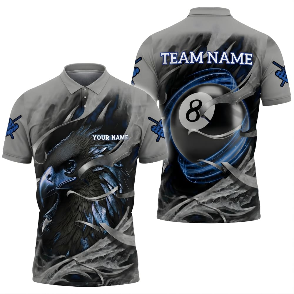 custom-billiard-polo-shirt-eagle-blue-black-front-back