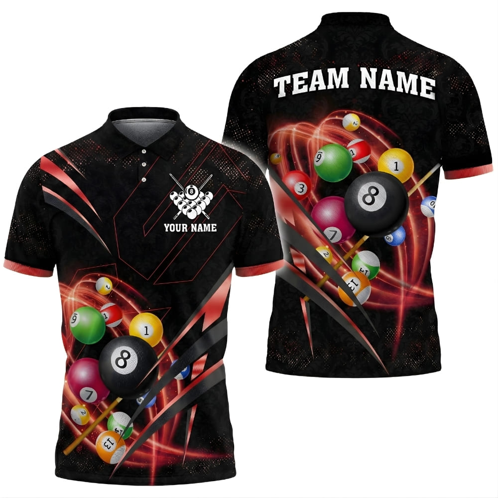 Custom Billiard Pool Shirt – Personalized 8 Ball Team Name & Player Name
