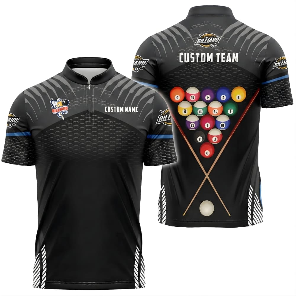 custom-billiard-team-shirt-rack-of-balls-gray-front-back