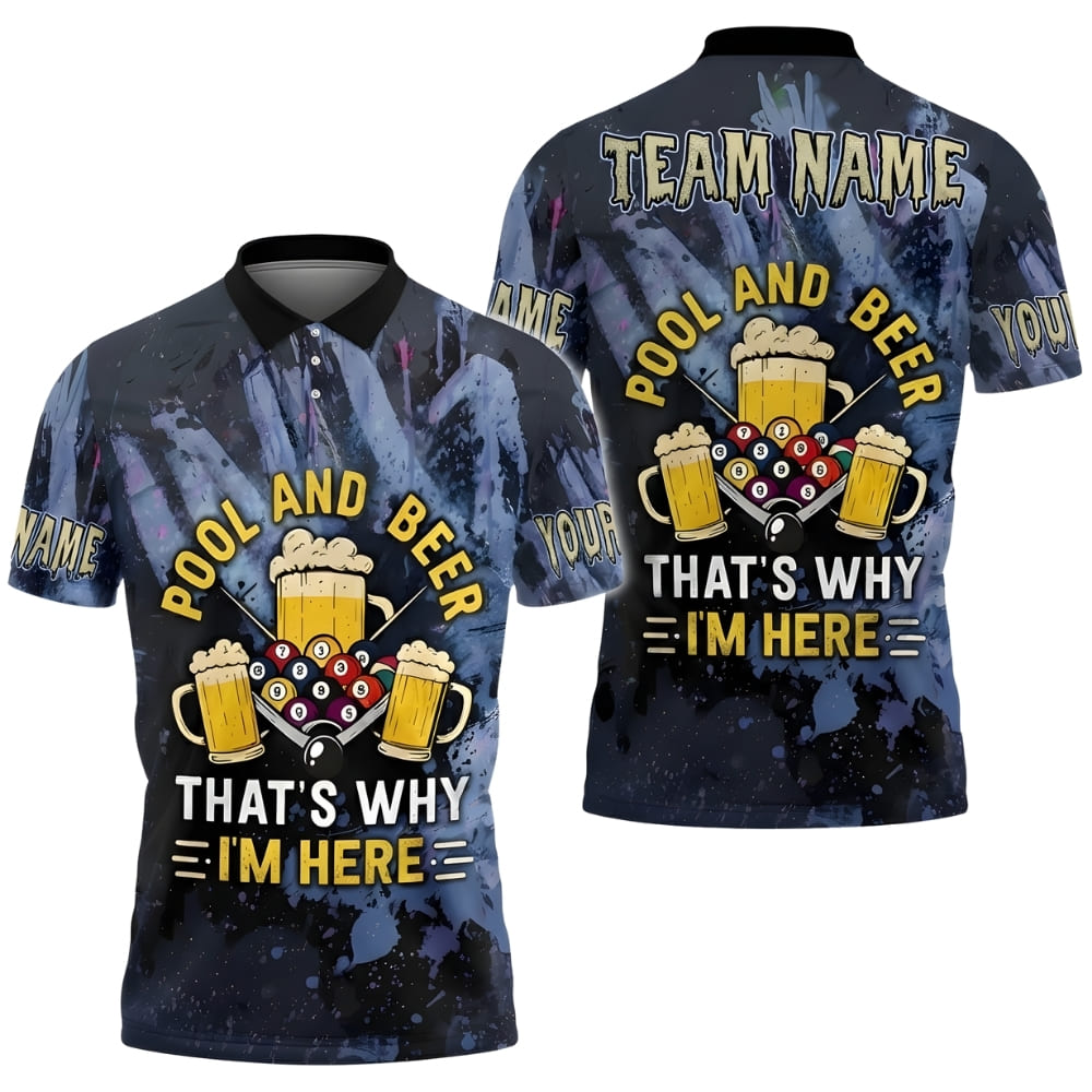 Custom Billiards Polo Shirt – Pool and Beer Funny Quote, Personalized Pool Team Shirt