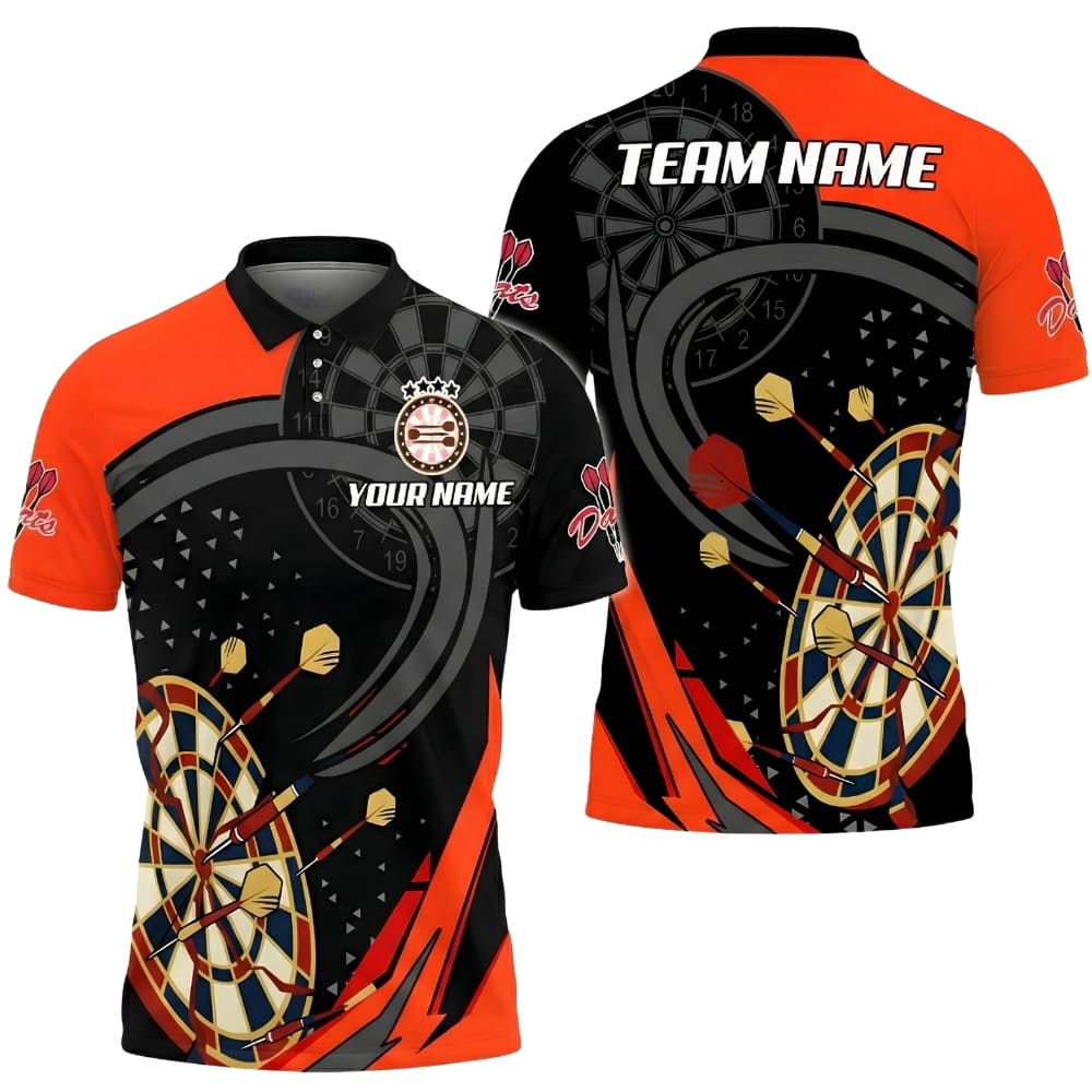 Custom Dart Shirt with Team Name & Player Name – Modern Target Design Dart Jersey