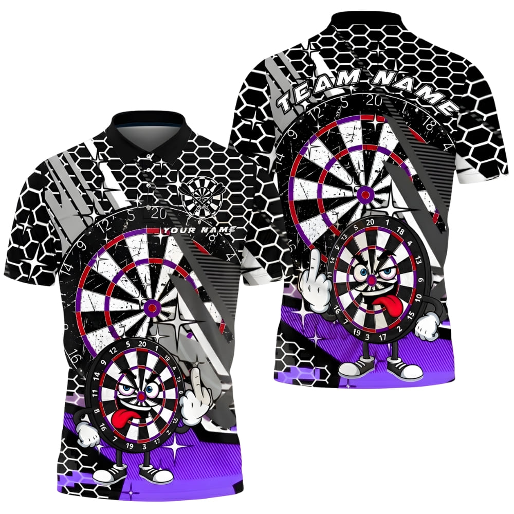 custom-darts-polo-shirt-funny-cartoon-purple-design