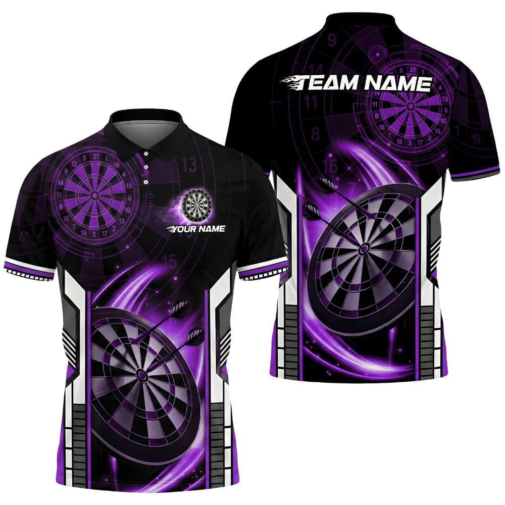 Custom Darts Polo Shirt – Radar Target Design, Personalized Team Name & Player Name