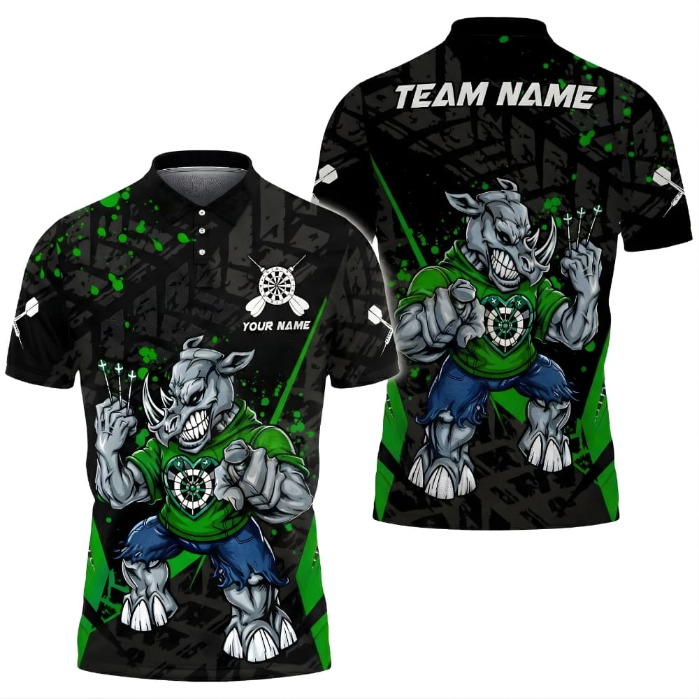 custom-darts-polo-shirt-rhino-darts-design-green