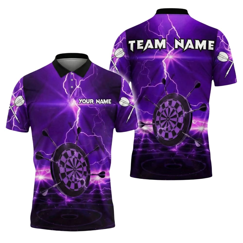 Custom Darts Lightning Polo Shirt – Personalized Name & Team Name | Dartboard Jersey