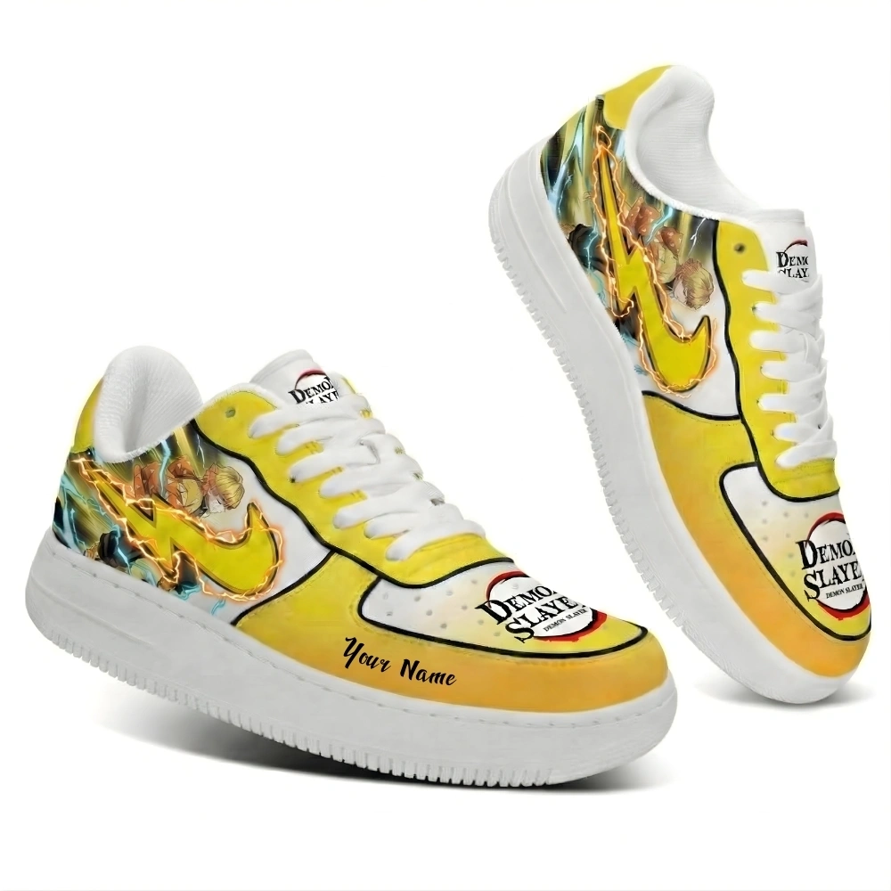 Demon Slayer Zenitsu Custom Sneakers – Yellow Lightning Anime Shoes