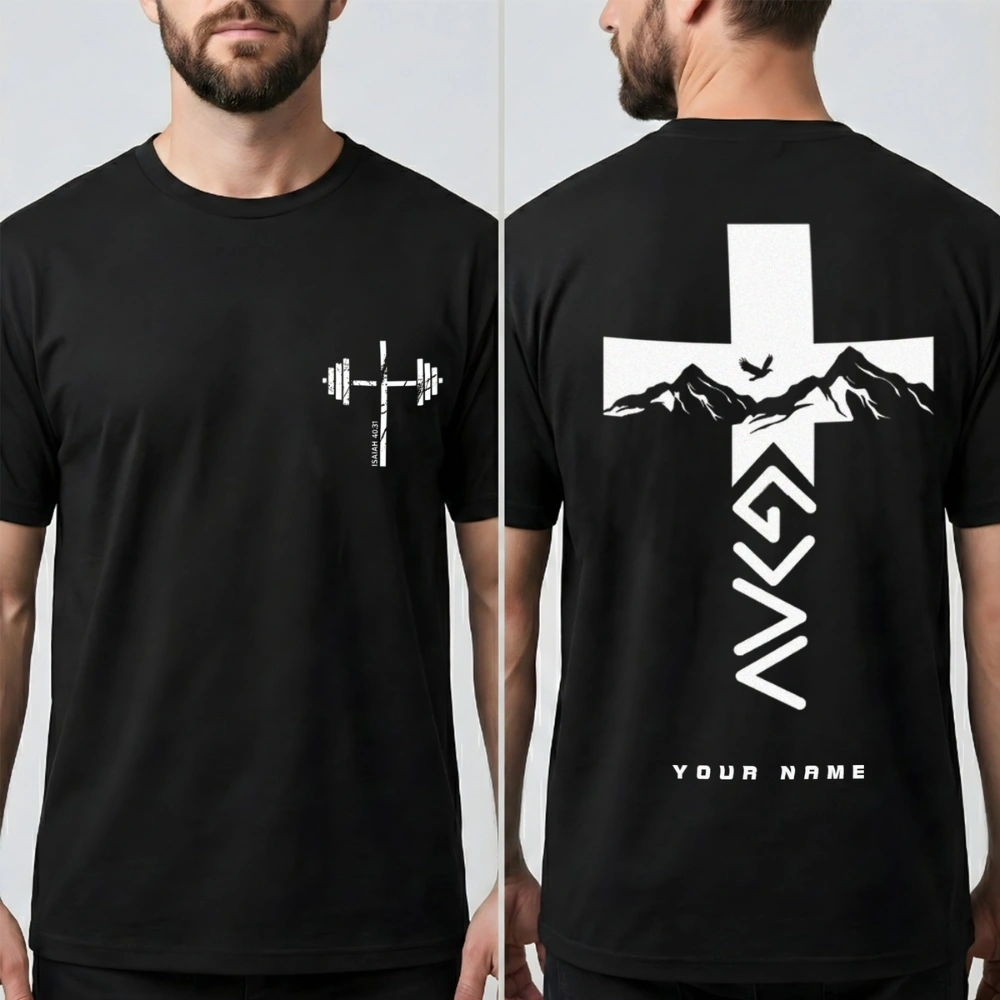 Christian Gym Cross Shirts – Faith Over Fear, Isaiah 40:31 (Unisex)