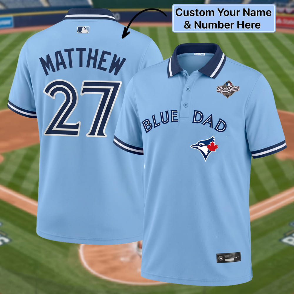 Personalized Blue Jays Dad Baseball Shirt – Custom Name & Number - Gift for Dad & Father Day