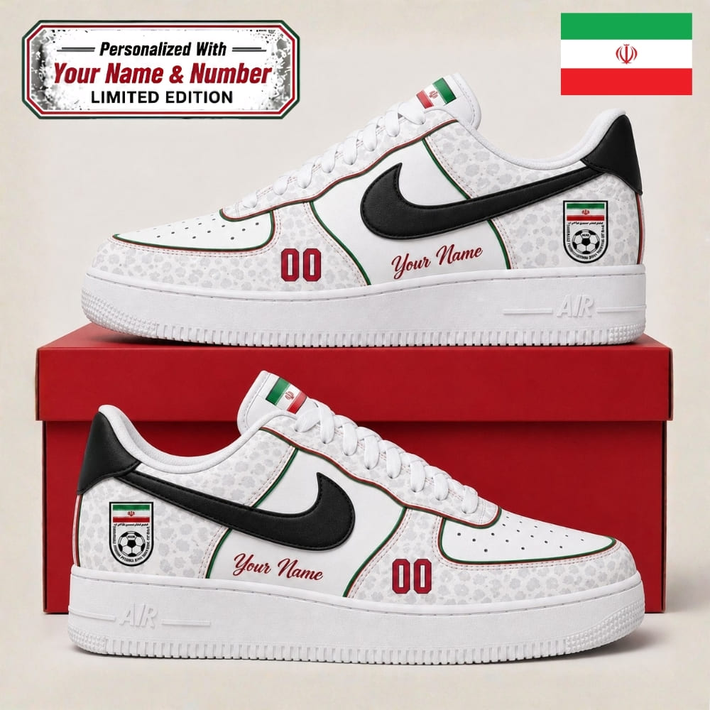Personalized Iran Team Melli Sneakers – Custom Name & Number | World Cup 2026