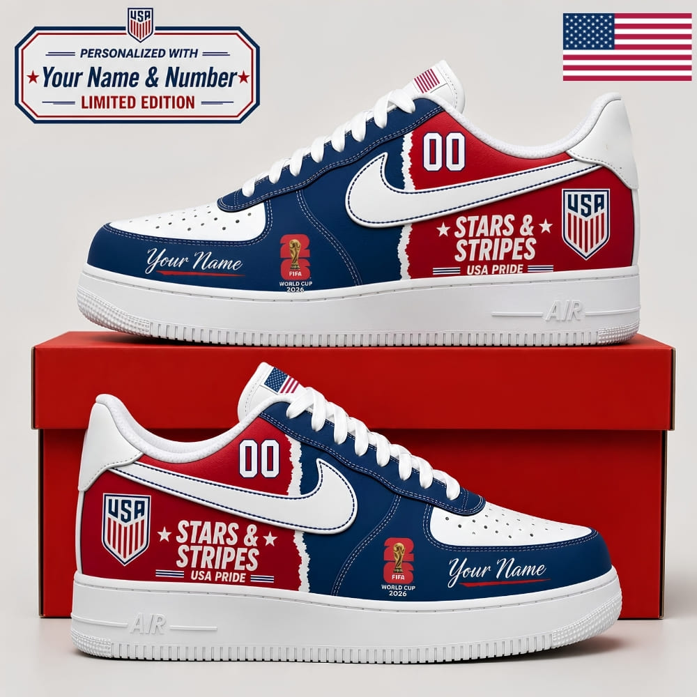 Personalized USA Soccer Fan Sneakers – Custom Name & Number