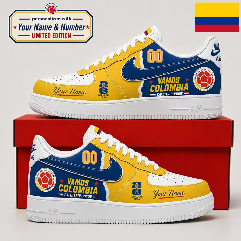 Personalized Colombia Fan Sneakers – Custom Name & Number