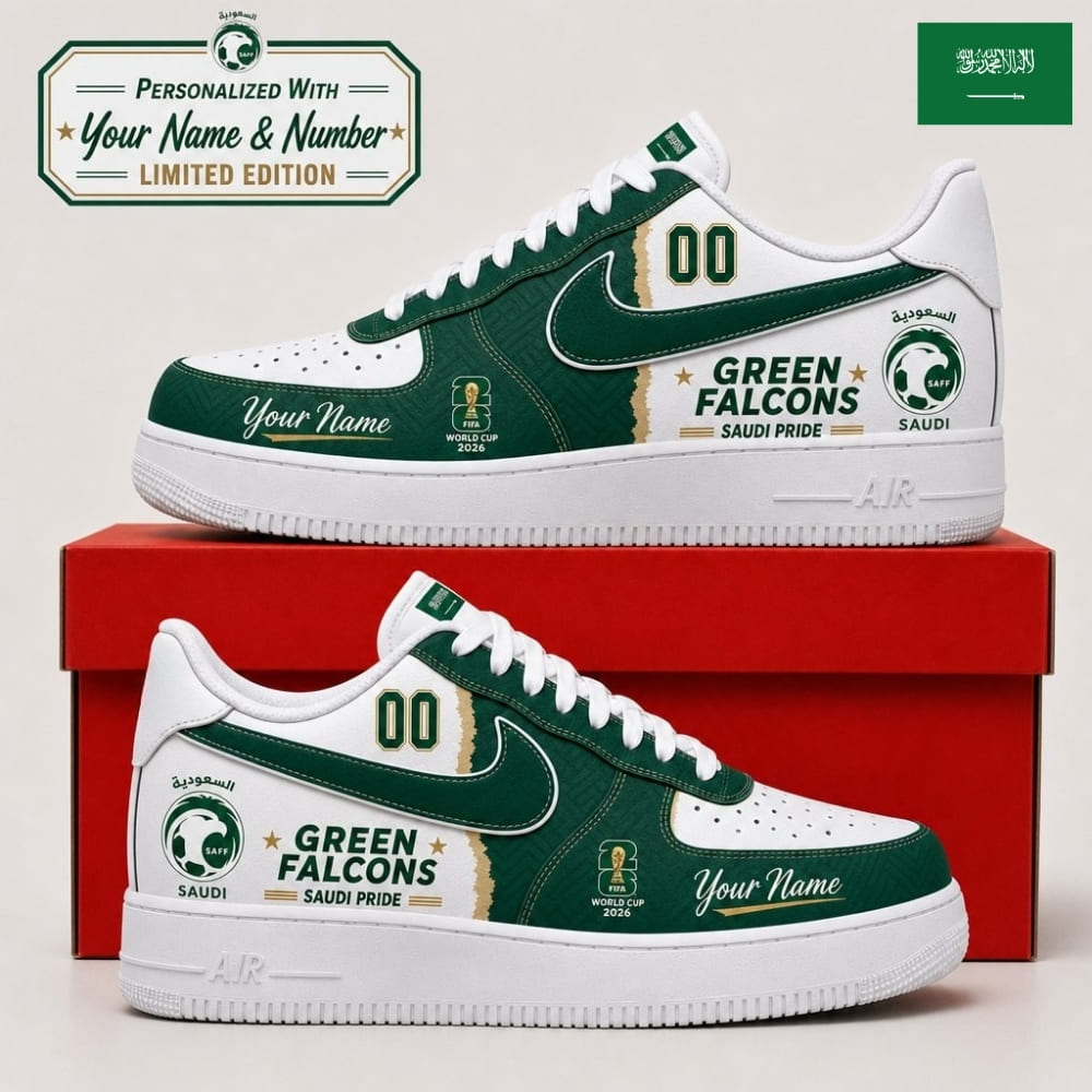 Personalized Saudi Arabia Fan Sneakers – Custom Name & Number