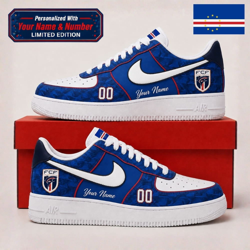 Personalized Cape Verde Blue Sharks Sneakers – Custom Name & Number | World Cup 2026