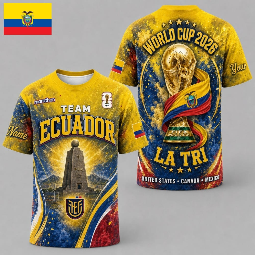 Personalized Ecuador La Tri World Cup 2026 Unisex T-Shirt – Custom Name & Number