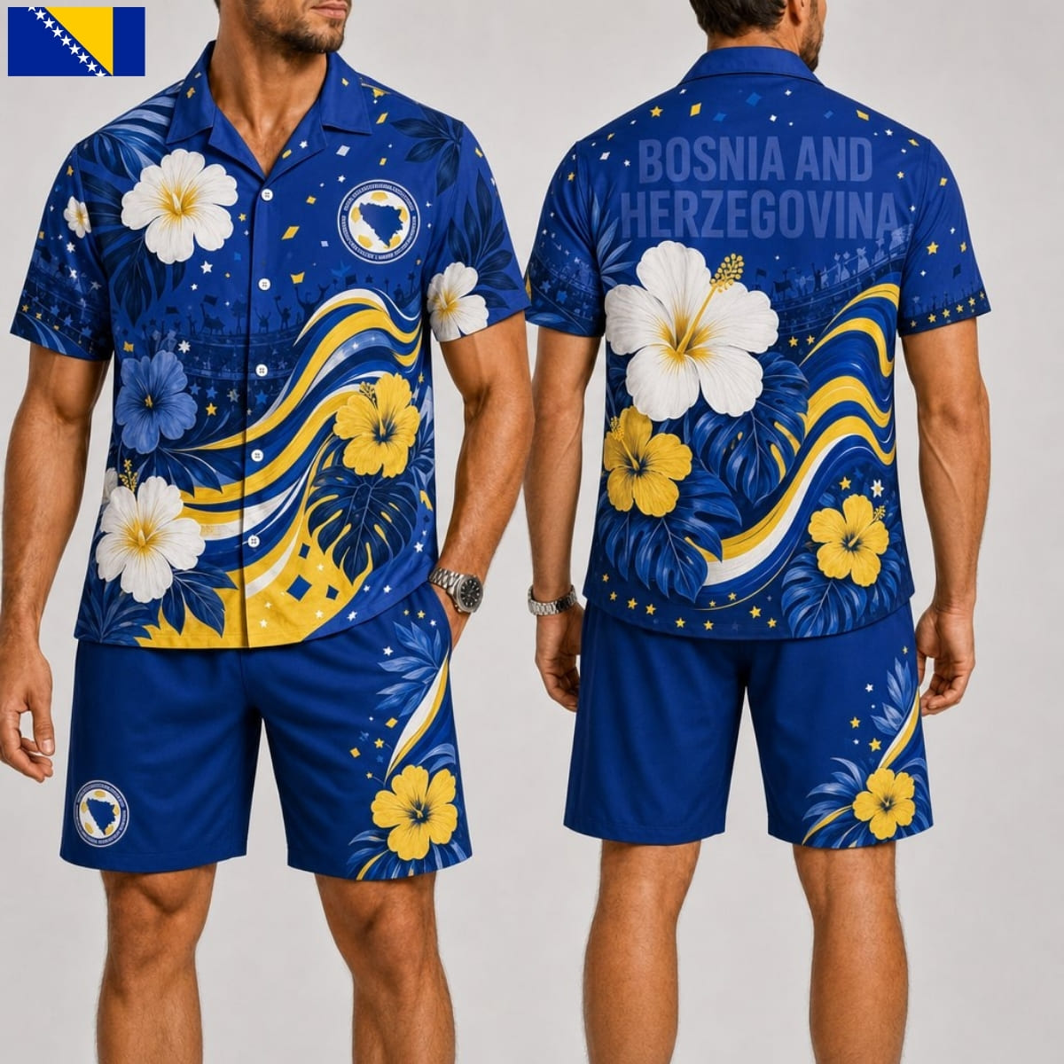 Bosnia and Herzegovina Fan Hawaii Shirt & Shorts Set – World Cup 2026
