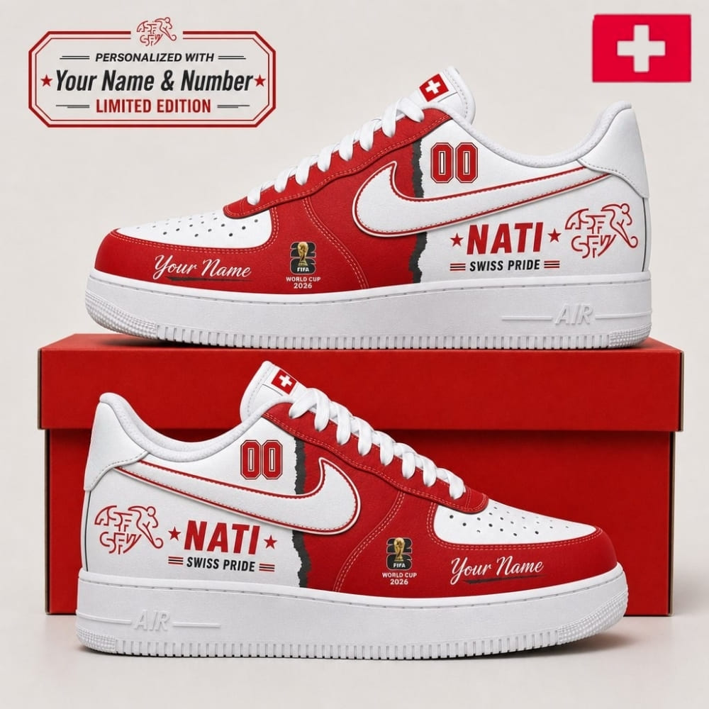 Personalized Switzerland Fan Sneakers – Custom Name & Number