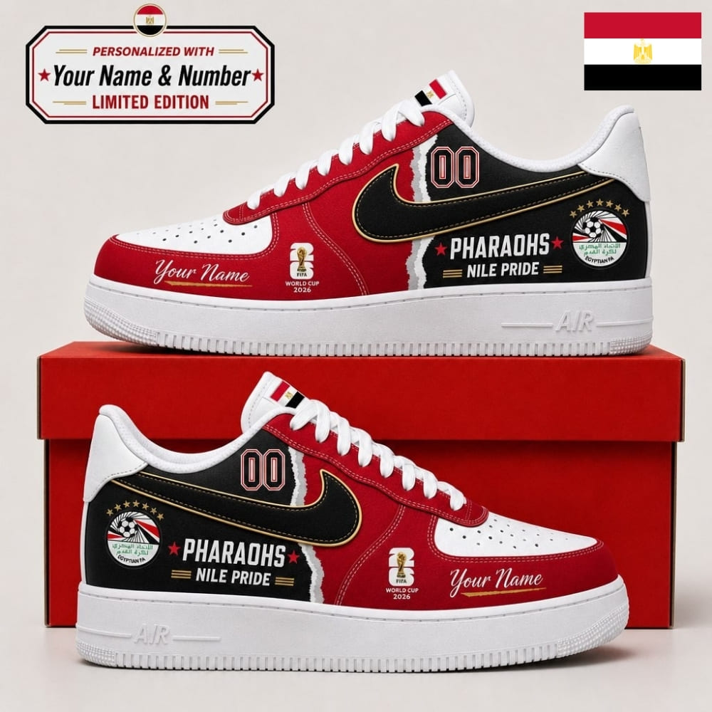 Personalized Egyptian Pharaohs Fan Sneakers – Custom Name & Number