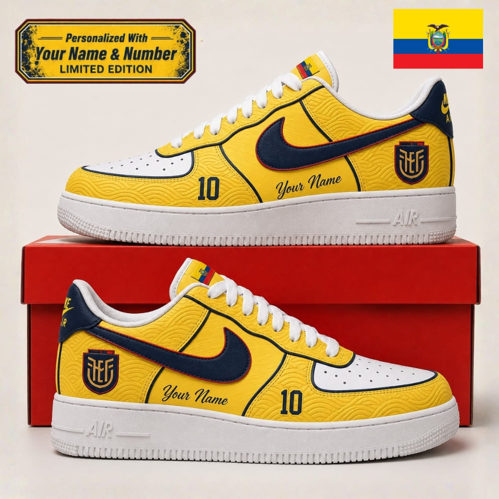 Personalized Ecuador La Tri Sneakers – Custom Name & Number | World Cup 2026