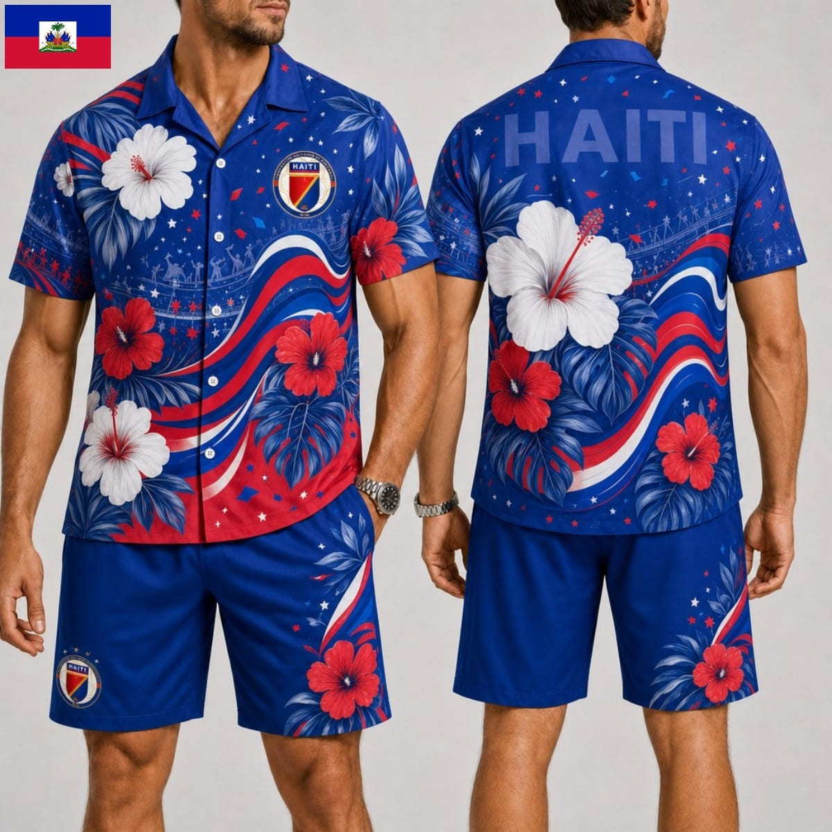 Haiti Fan Hawaii Shirt & Shorts Set – World Cup 2026