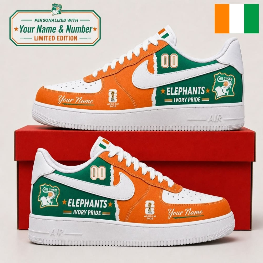 Personalized Côte d'Ivoire Fan Sneakers – Custom Name & Number