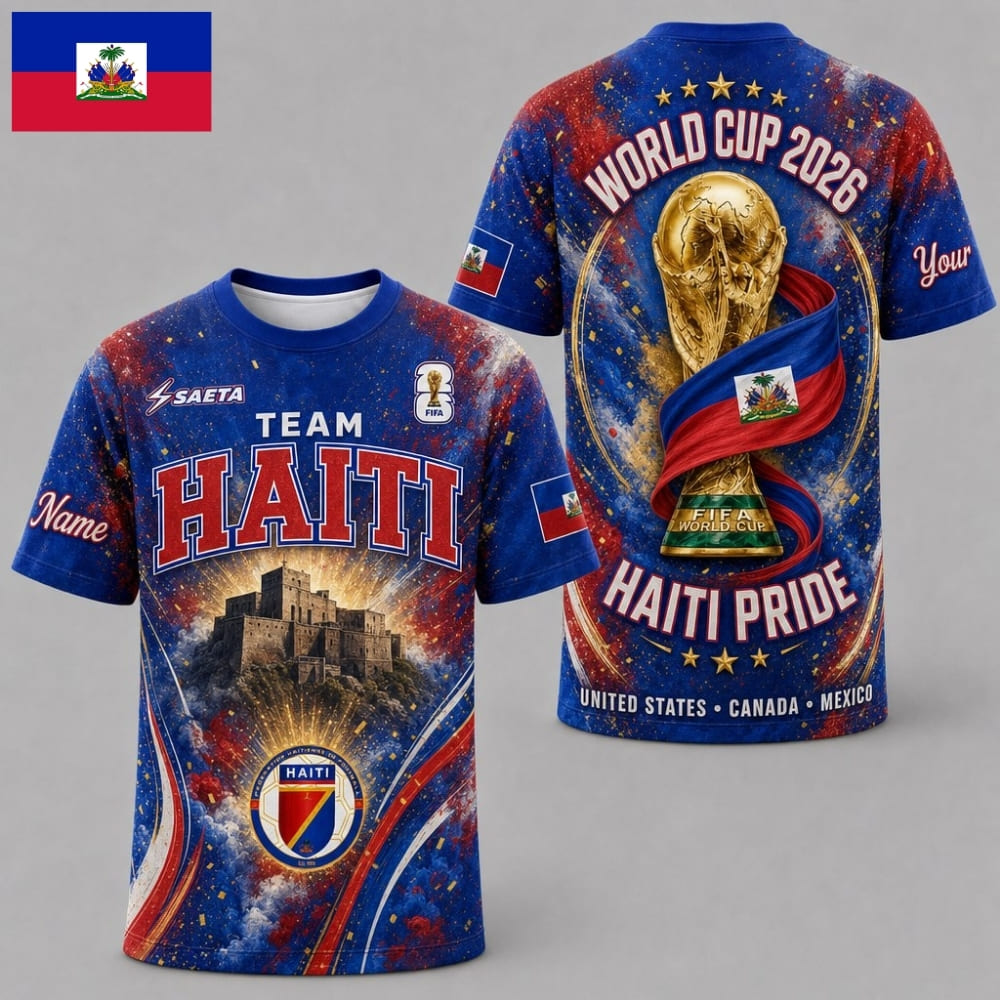 Personalized Haiti Pride World Cup 2026 Unisex T-Shirt – Custom Name & Number