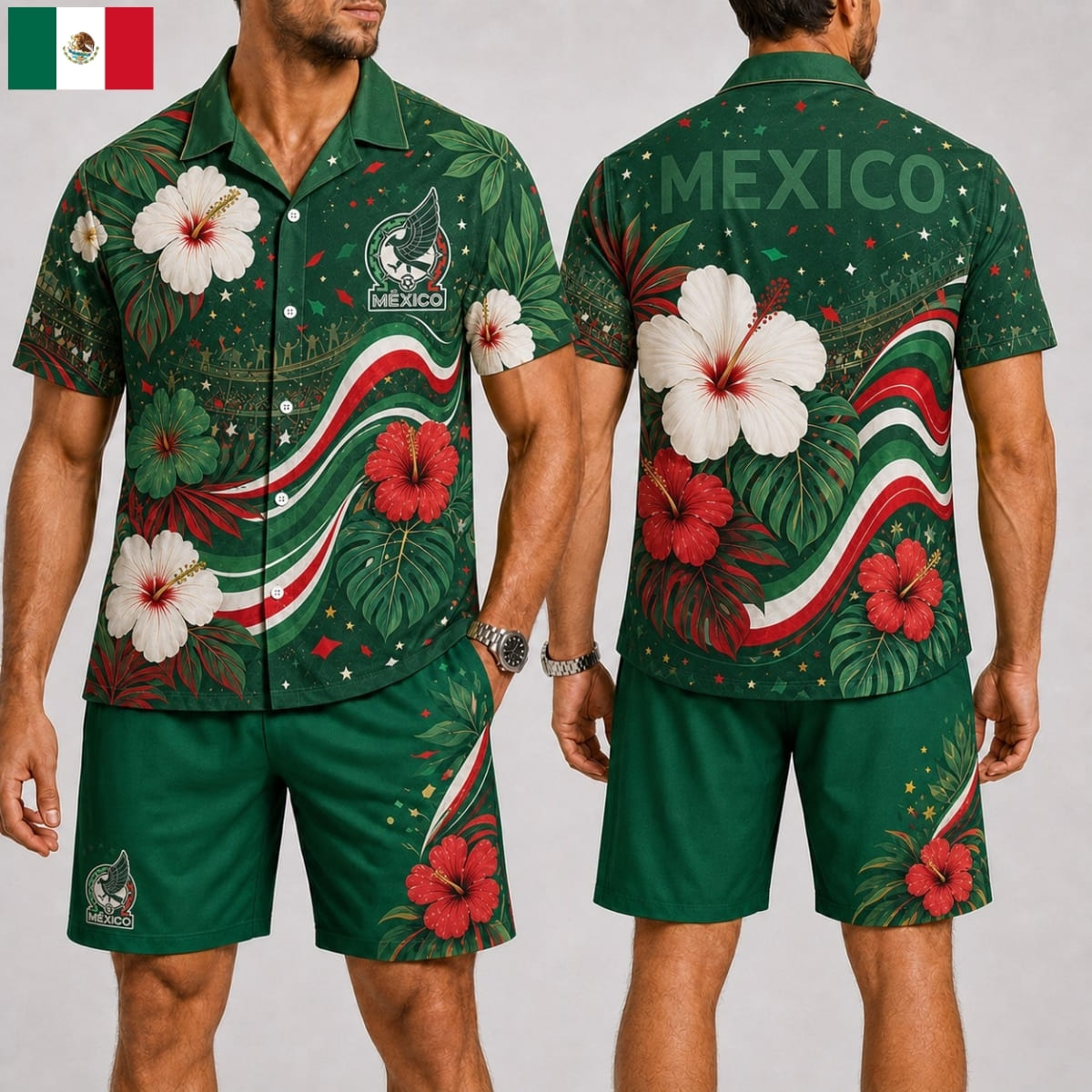 Mexico Fan Hawaii Shirt & Shorts Set – World Cup 2026