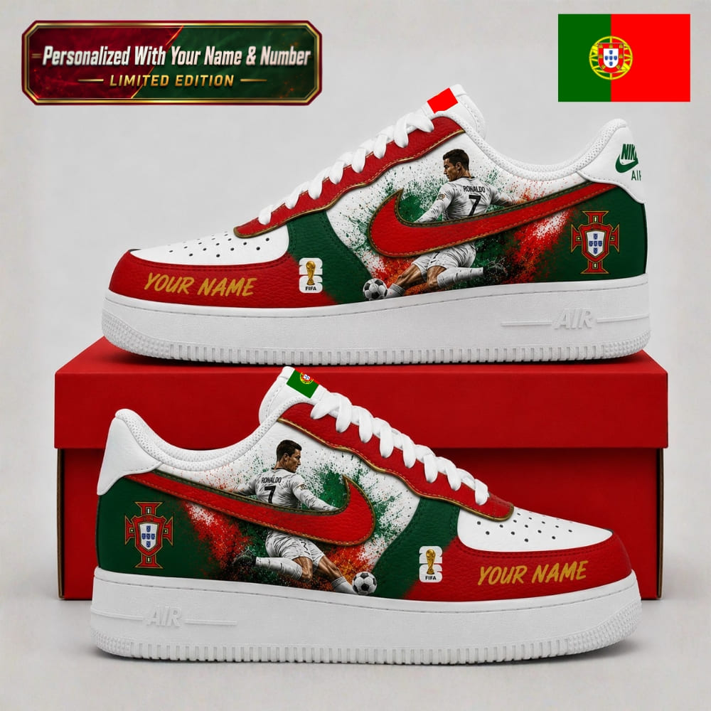 Personalized Portugal Ronaldo No.7 Fire Strike Sneaker – Custom Name | World Cup 2026