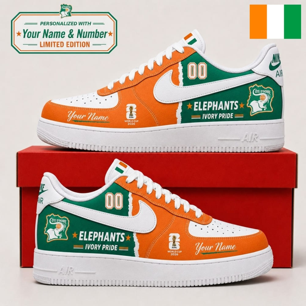 Personalized Côte d'Ivoire Fan Sneakers – Custom Name & Number