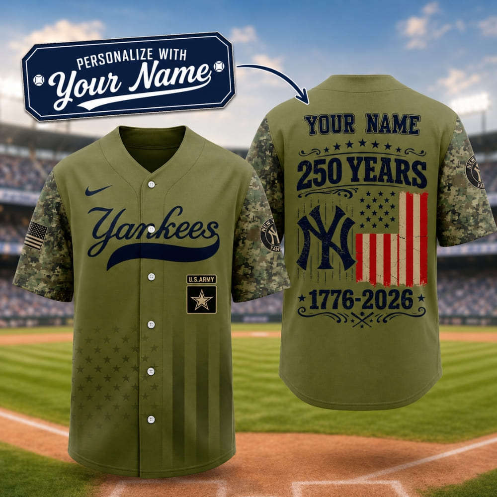 Baseball Jersey - Personalized Yankees Military 250 Years – Custom Name
