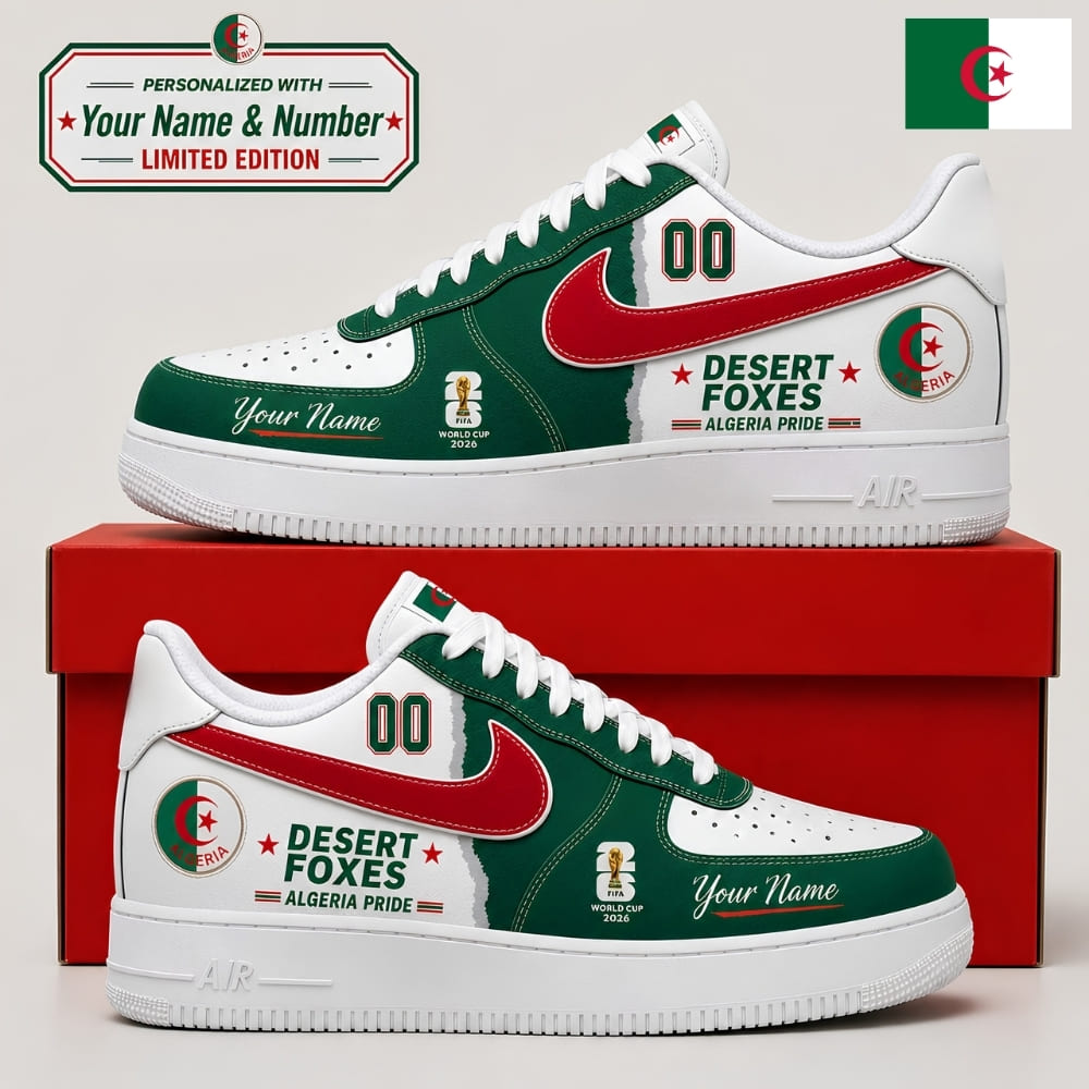 Personalized Algeria Fan Sneakers – Custom Name & Number