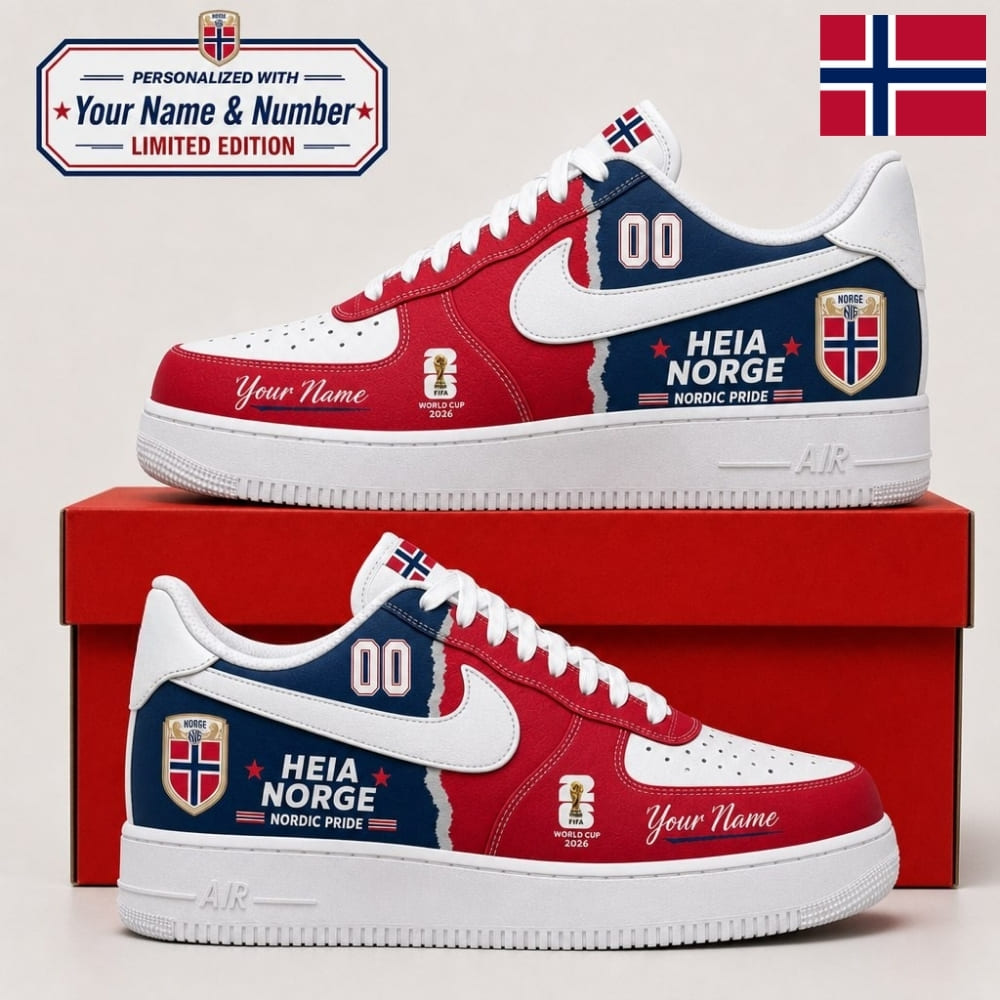 Personalized Norway Fan Sneakers – Custom Name & Number