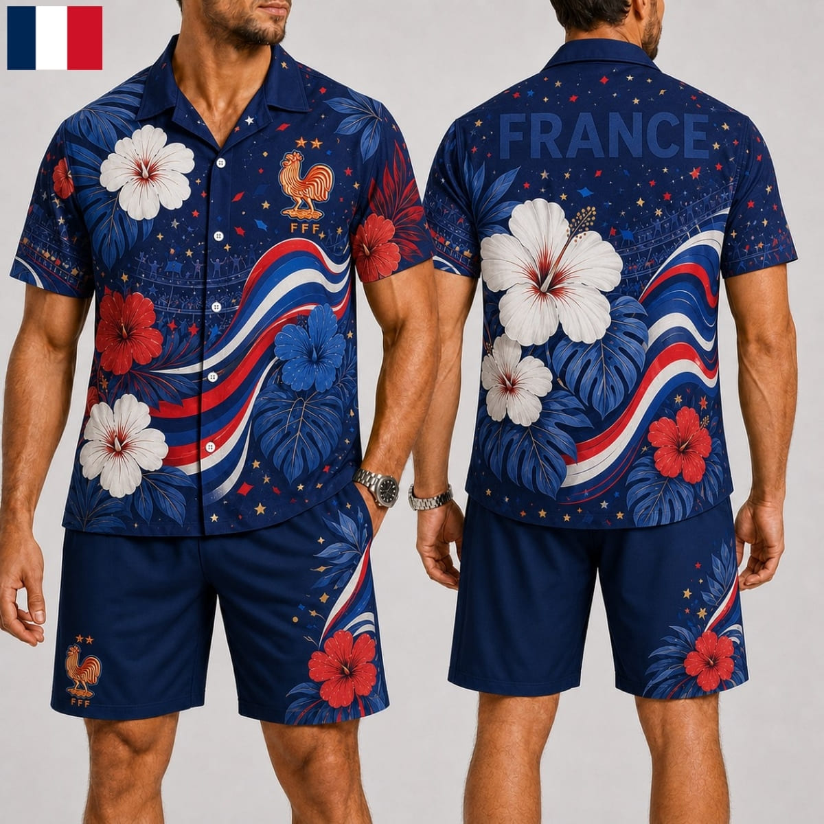 France Fan Hawaii Shirt & Shorts Set – World Cup 2026
