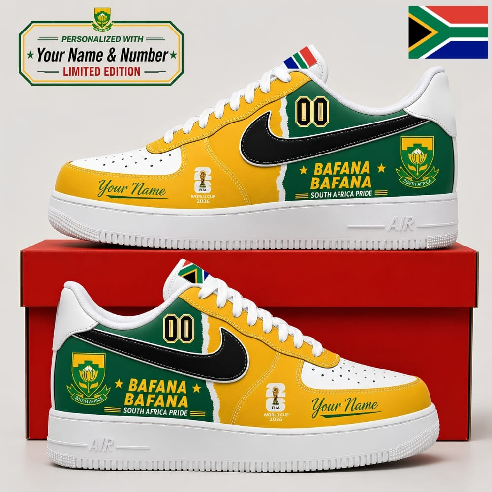 Personalized South Africa Fan Sneakers – Custom Name & Number