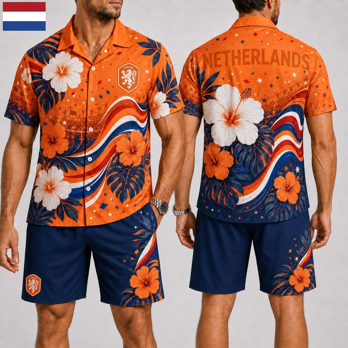 Netherlands Fan Hawaii Shirt & Shorts Set – World Cup 2026