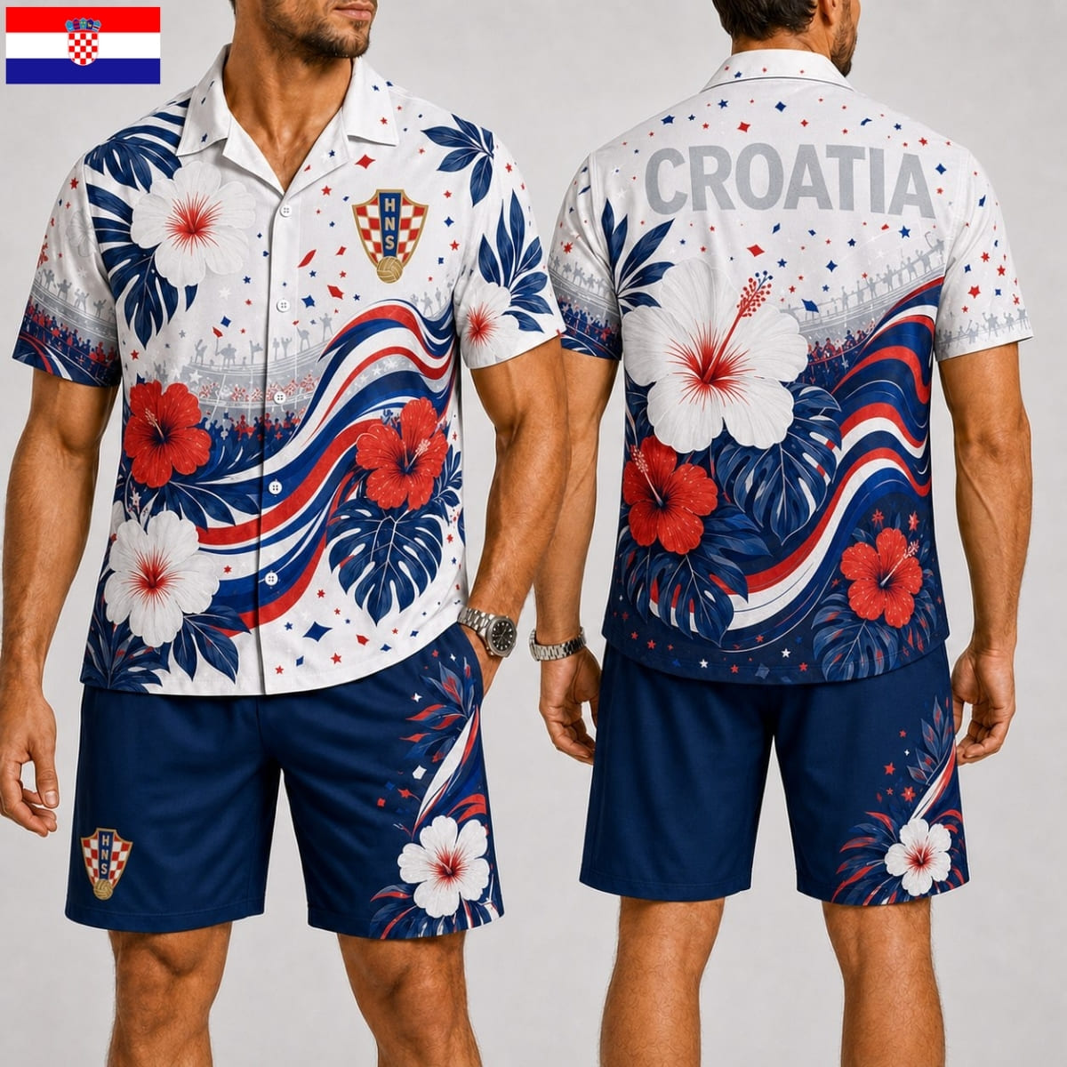 Croatia Fan Hawaii Shirt & Shorts Set – World Cup 2026