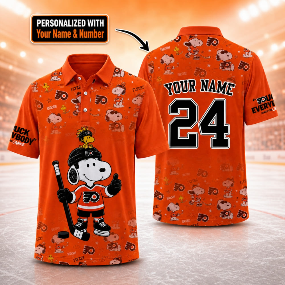 Personalized Flyers Snoopy Hockey Shirt – Custom Name & Number | Father's Day Gift