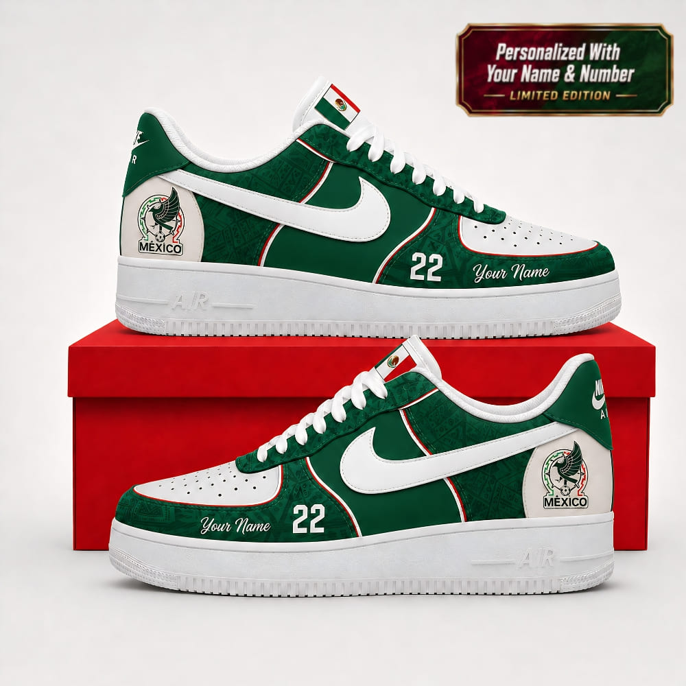 Personalized Mexico El Tri Soccer Sneakers – Custom Name | World Cup 2026