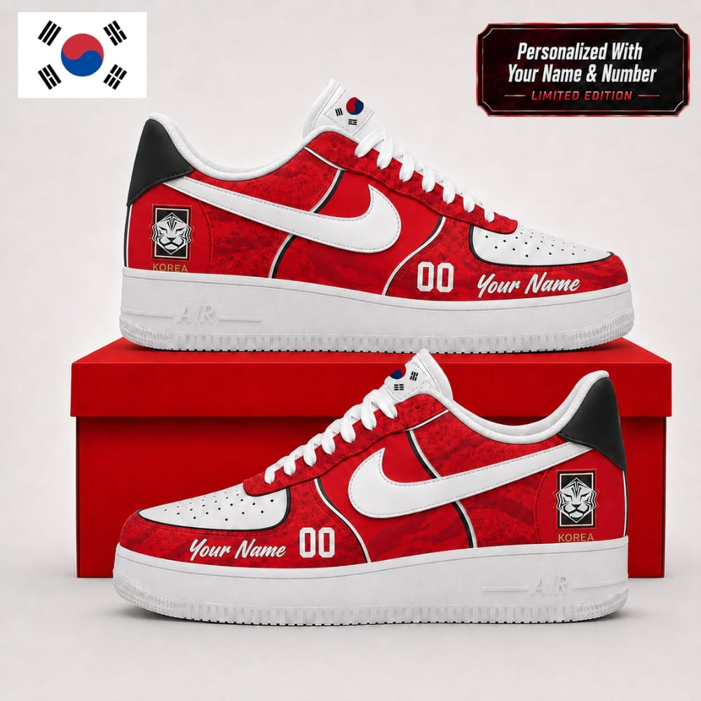 Personalized South Korea Sneakers – Custom Name & Number | World Cup 2026