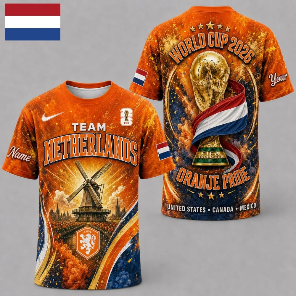 Personalized Netherlands Oranje Pride World Cup 2026 Unisex T-Shirt – Custom Name & Number