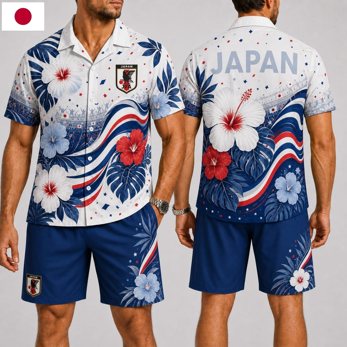 Japan Fan Hawaii Shirt & Shorts Set – World Cup 2026