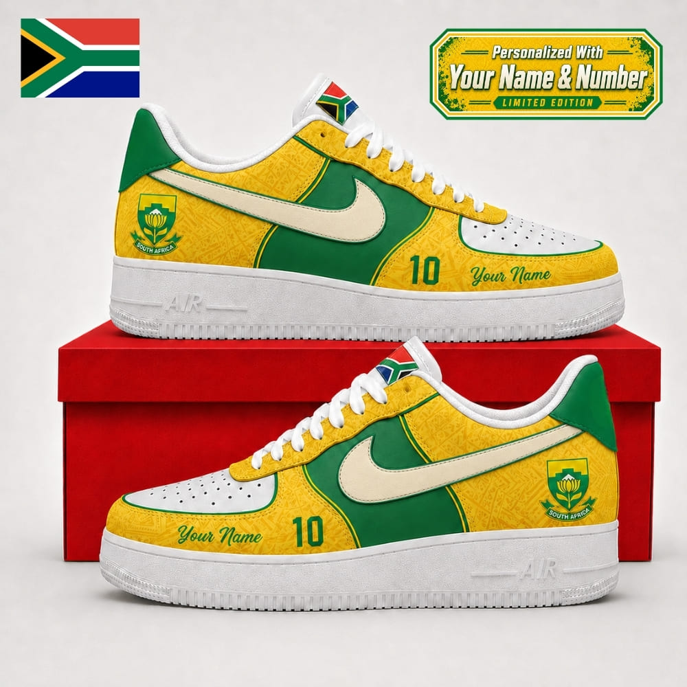 Personalized South Africa Bafana Bafana Sneakers – Custom Name & Number | World Cup 2026