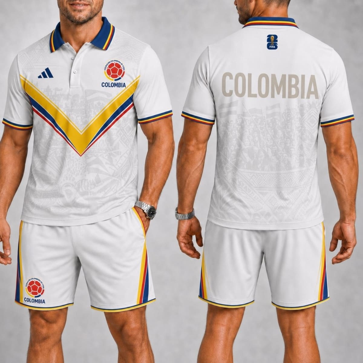 Colombia Fan Polo Shirt & Shorts Set – World Cup 2026