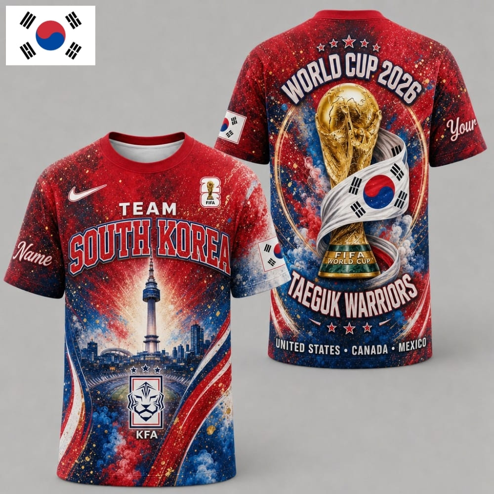 Personalized South Korea Taeguk Warriors World Cup 2026 Unisex T-Shirt – Custom Name & Number
