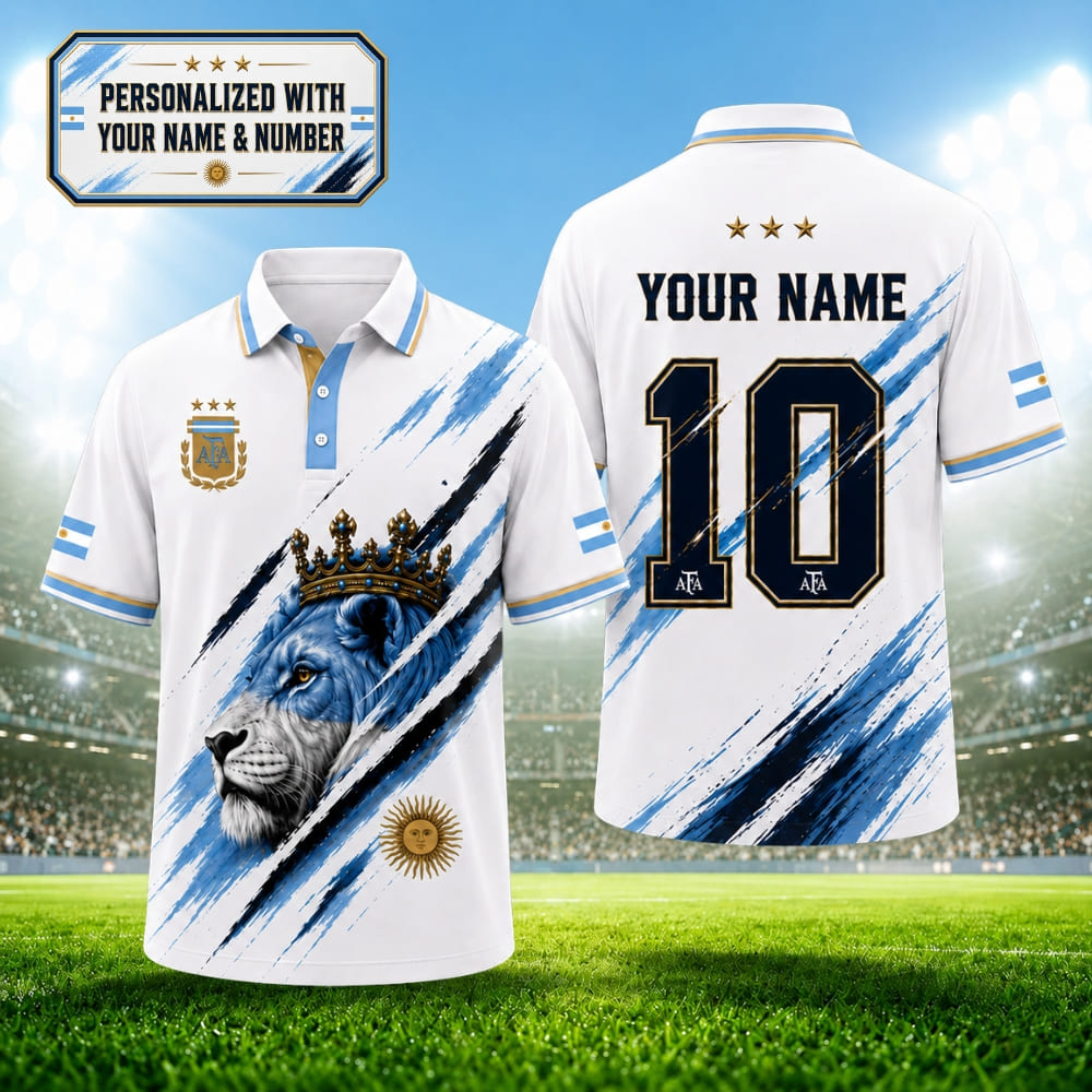 Personalized Argentina La Albiceleste Lion Soccer Shirt – Custom Name & Number | WC 2026