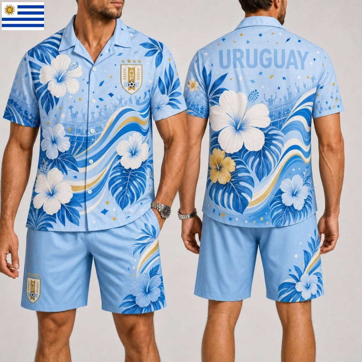 Uruguay Fan Hawaii Shirt & Shorts Set – World Cup 2026